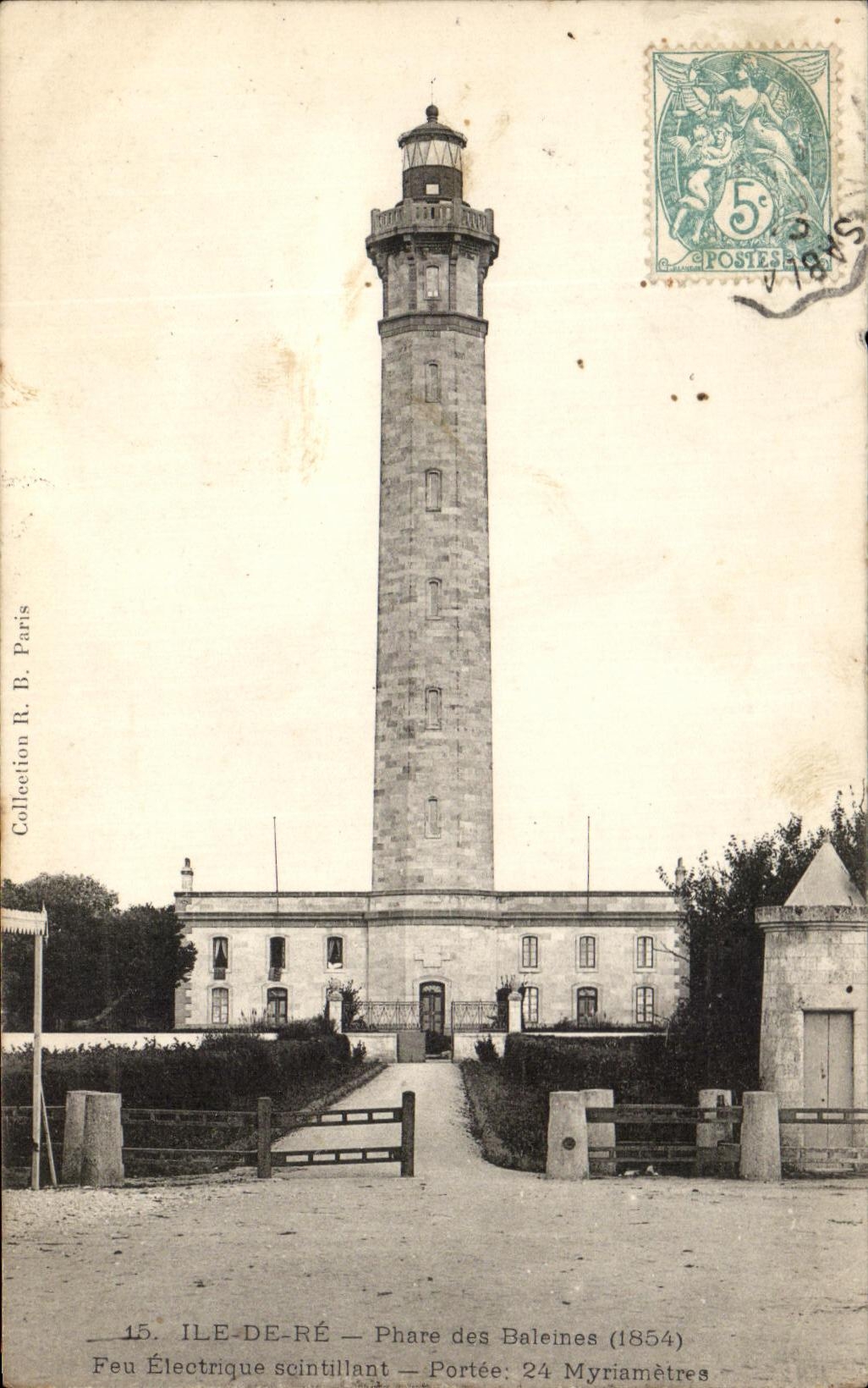 CPA Le De Re Phare Des Baleines Feu Etectrique