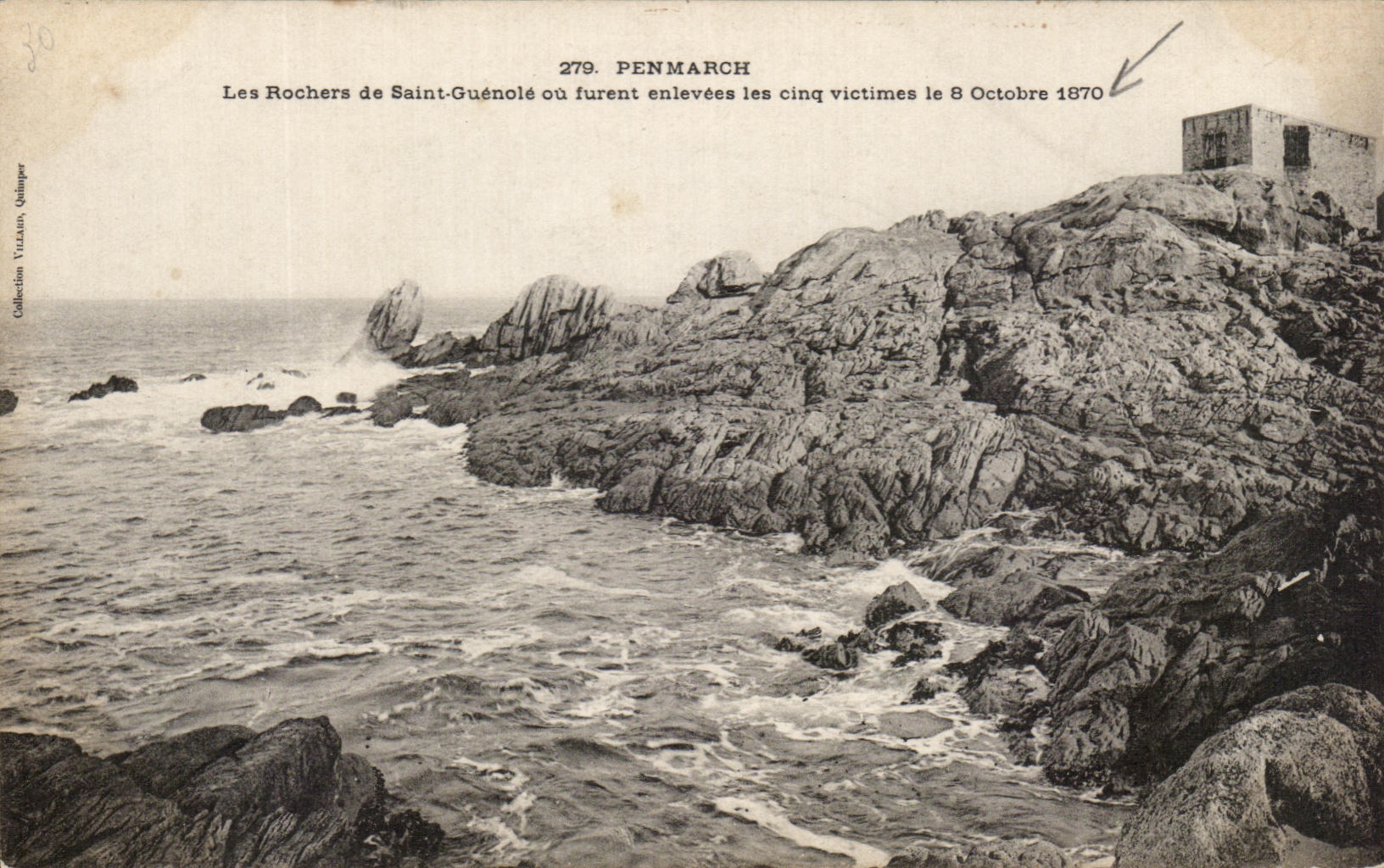 CPA Penmarch Les Rochers De Saint Guenole Ou Fruent Enlevees Les 5 victimes le 8 octobre 1870