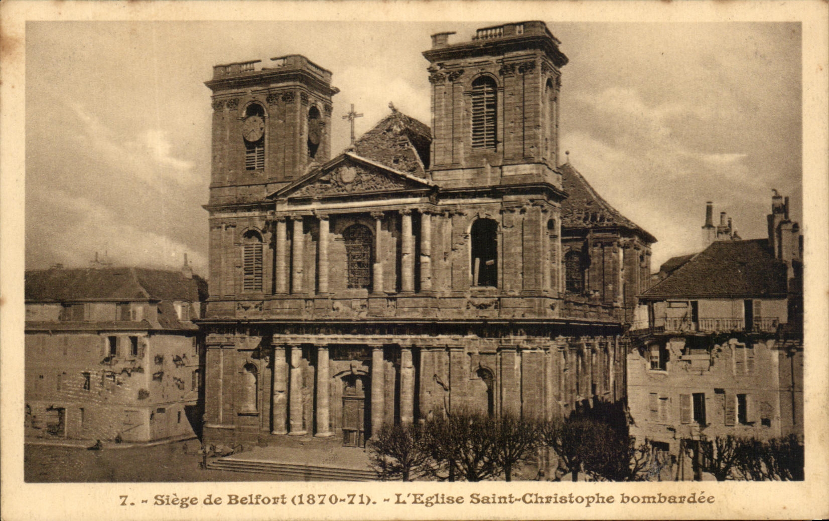 CPA Stege De Belfort 1870 1871 L'Eglise Saint Christophe Bombardee Militaria