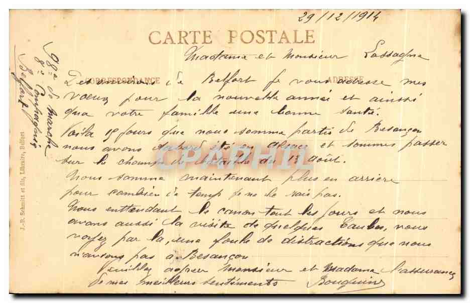 CPA Stege De Belfort 1870 1871 L'Eglise Saint Christophe Bombardee Militaria — Rückseite