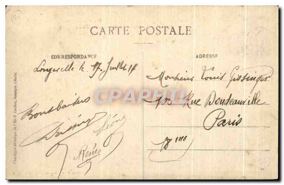 CPA Les Sites Pittoresque De France Comte Villersexel Ruines De La Grande Rue Apres la bataille 1871 Militaria — Rückseite