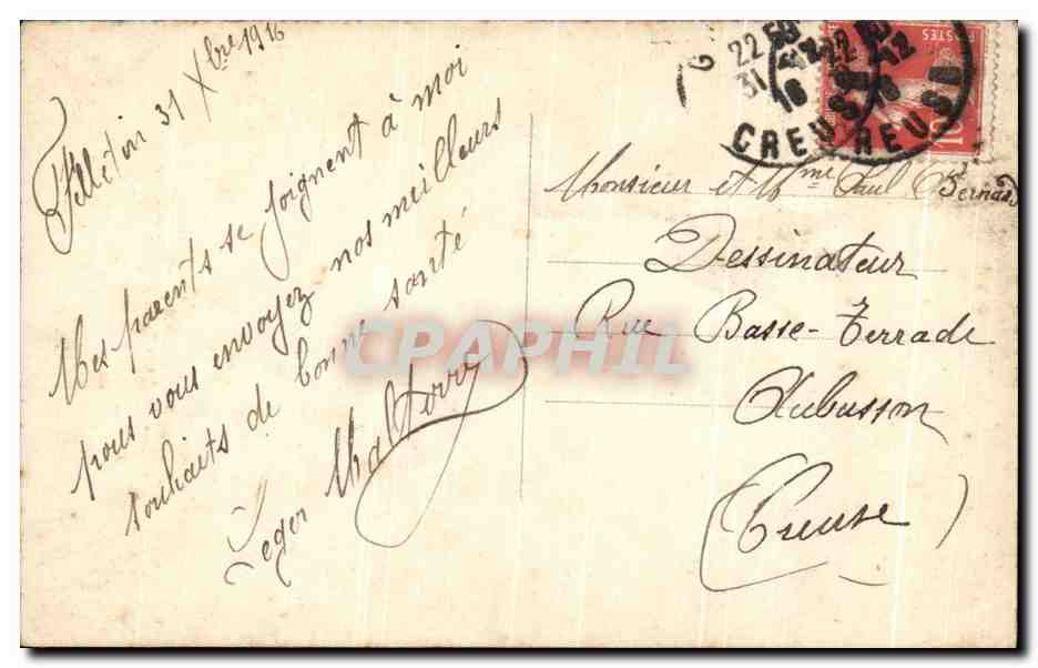 CPA Bonne Annee Enfant Militaria  — Rückseite