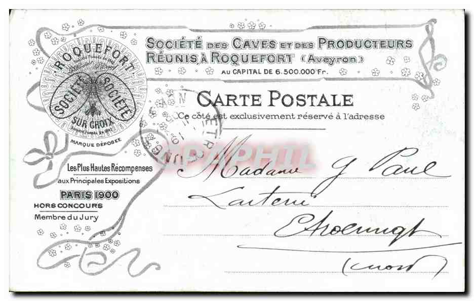 Gorges du Tarn — Le Château de la Caze — Imp. B. Arnaud, Lyon-Paris, 1re Série N°6 — Rückseite