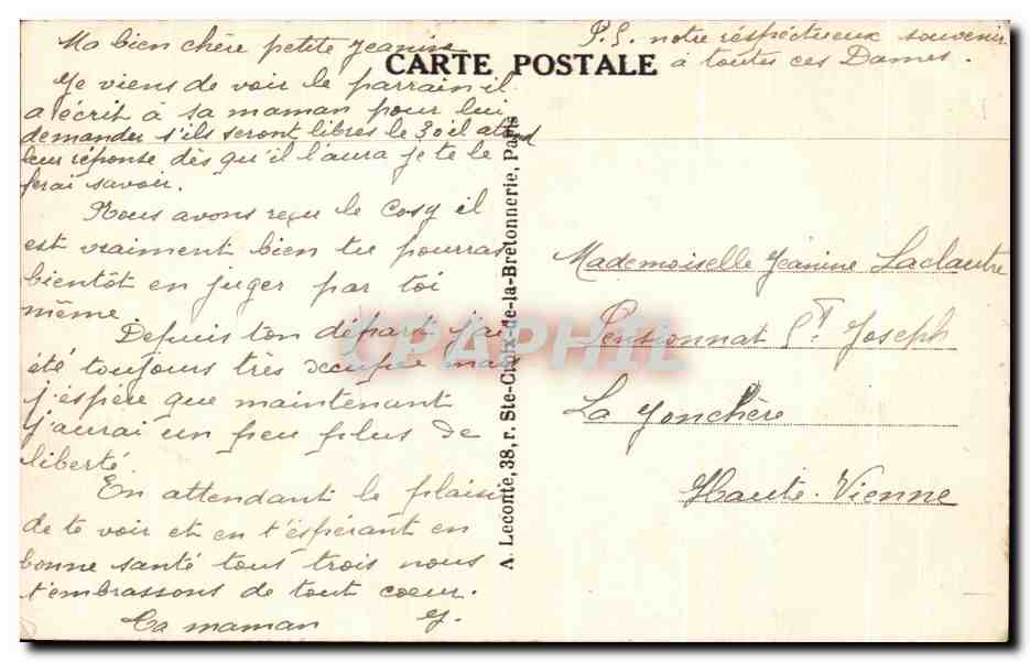 CPA Paris Le Tombeau de Napoleon 1er aux Invalides — Rückseite