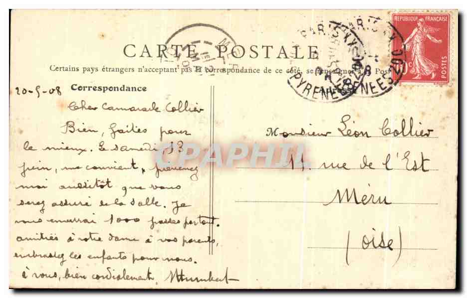 CPA Paris Jardins des Tuileries Louvre — Rückseite