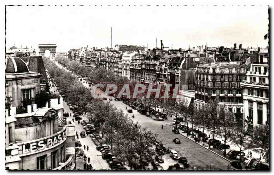 Champs-Élysées — vue générale et Arc de Triomphe — éd. André Léconte & Cie, Paris