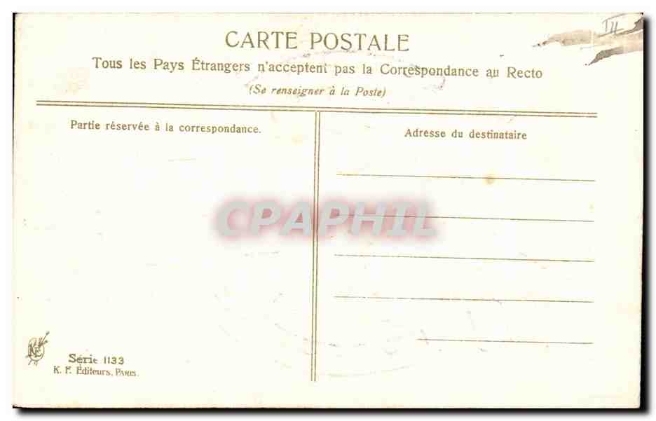 Jeune couple dans un fer à cheval — éditeur K. F. Éditeurs, Paris, série 1133 — Reverso