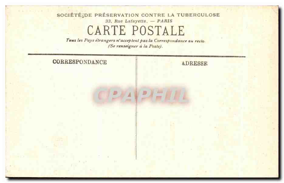 CPA Protegeons nos aliments contre les poussieres Hygiene Sante Tuberculose — Rückseite