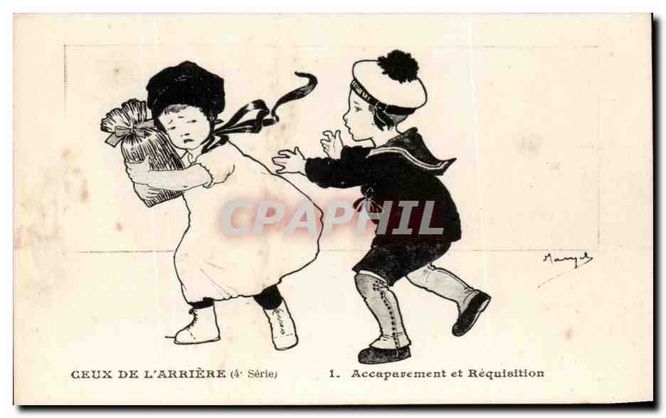CPA Ceux De L'Arriere Accaparement et Requisition Enfants Militaria