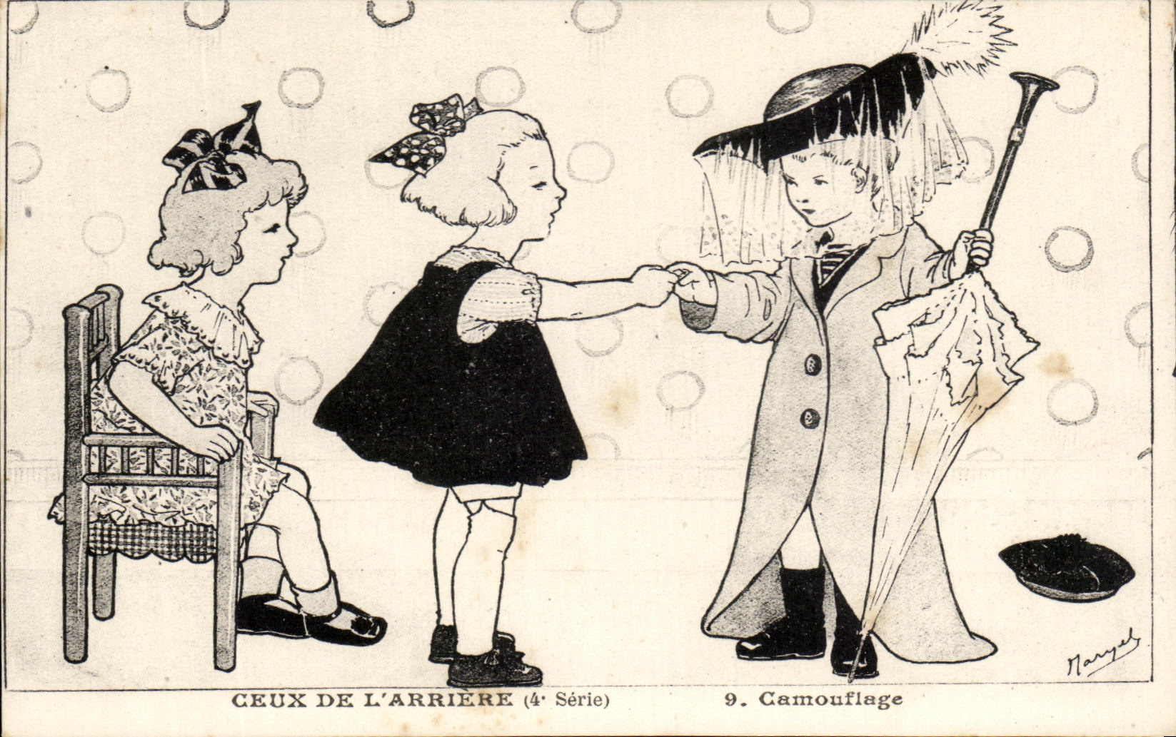 CPA Ceux De L'Arriere Camouflage Enfants