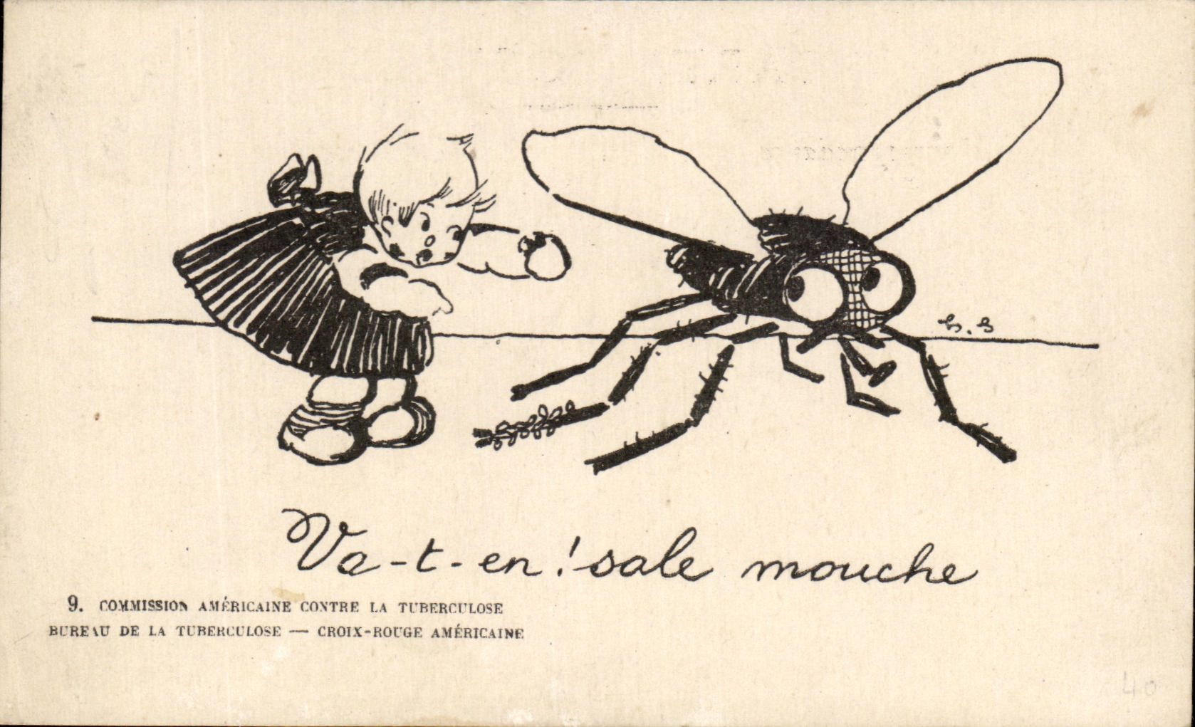 CPA Sale Mouche Commission Americaine Contre La Tuberculose Insecte 
