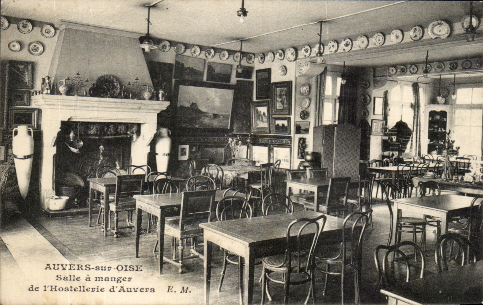 CPA Auvers Sur Oise Salle a Manger De l'Hostellerie D'Auvers