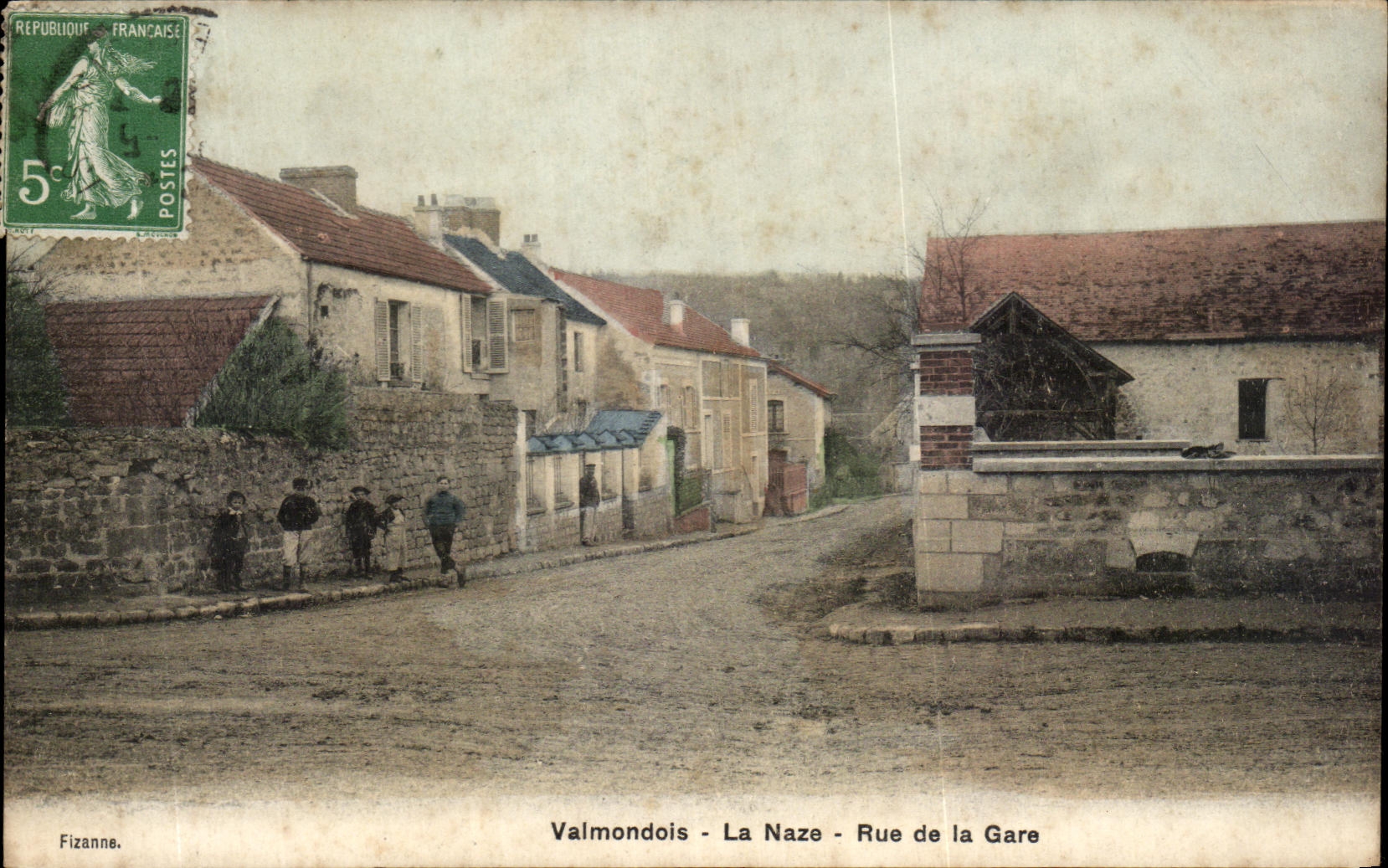 CPA Valmondois La Naze Rue De La Gare Enfants