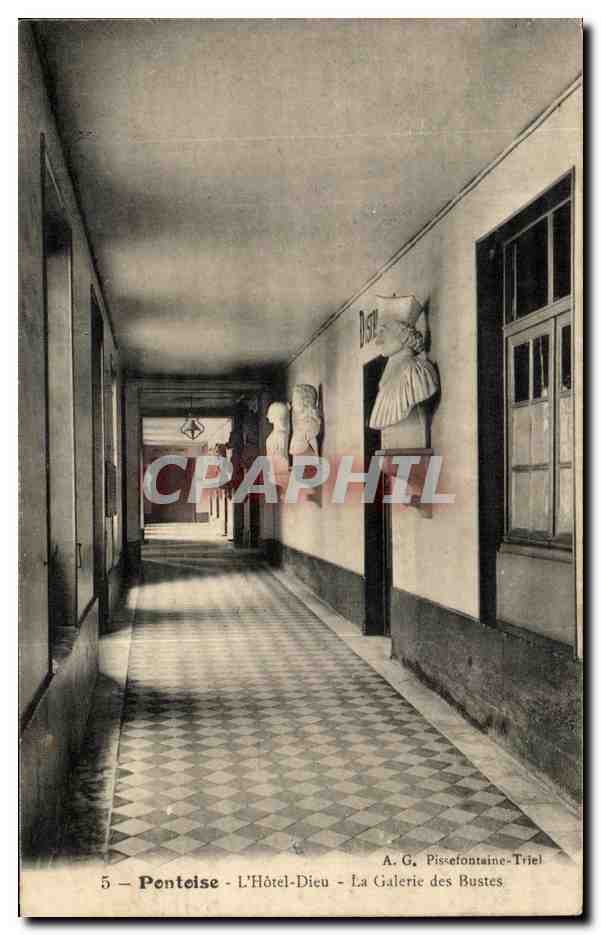 CPA Pontoise L'Hotel Dieu La Galerie Des Bustes