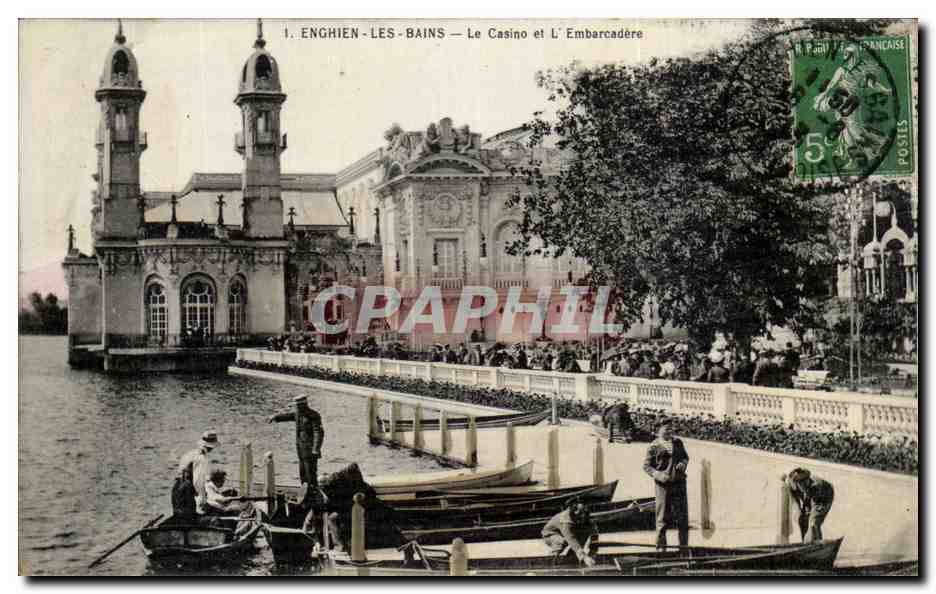 CPA Enghien Les Bains La Casino Et L'Embarcadere