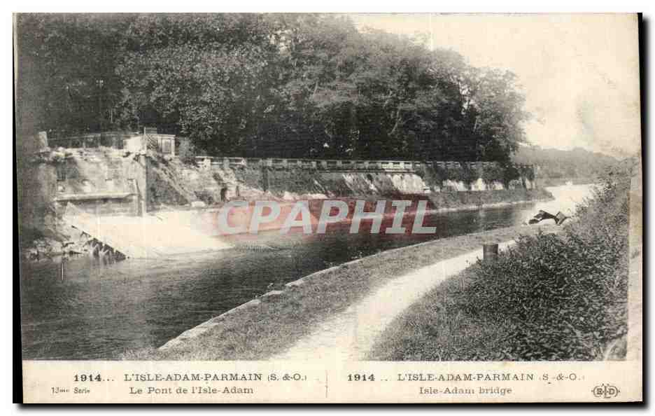 CPA L'Isle Adam Parmain Le Pont De L'Isle Adam Militaria