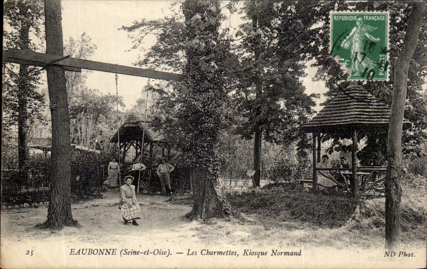 CPA Eaubonne Les Charmettes Kiosque Normand Enfants