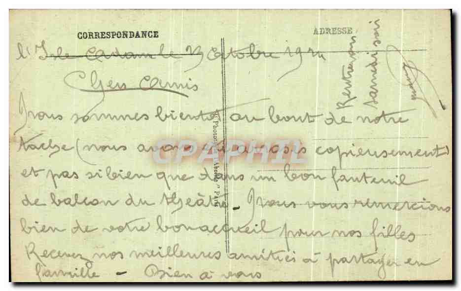 CPA Isle Adam Parmain Les Coteaux — Rückseite