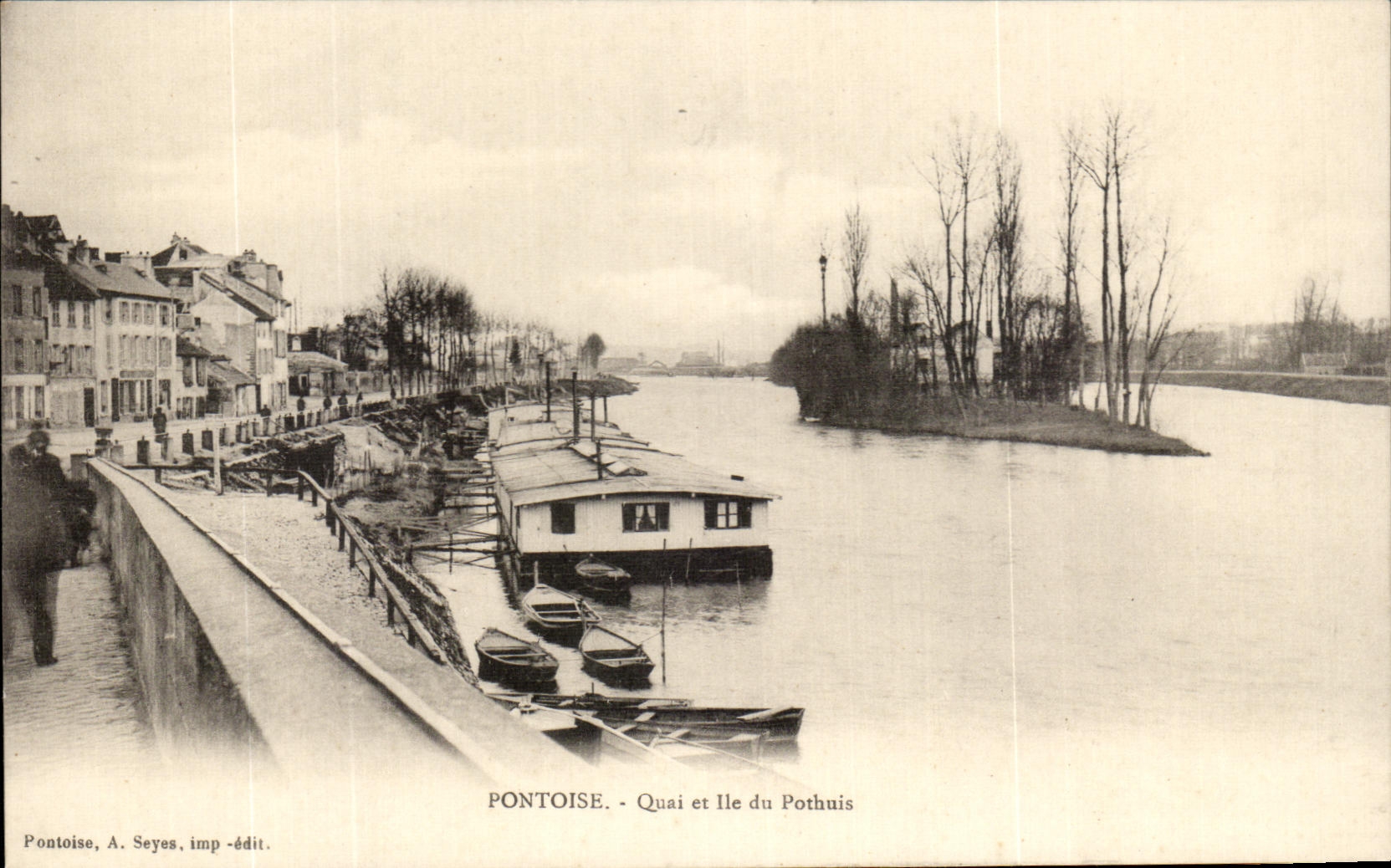 CPA Pontoise Quai Et Ile Du Pothuis