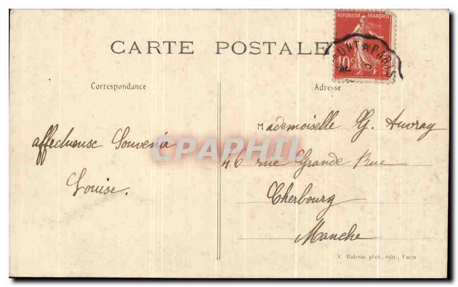 Pontoise — Fontaine de la Vierge, Place Notre-Dame — C.M. — Verso