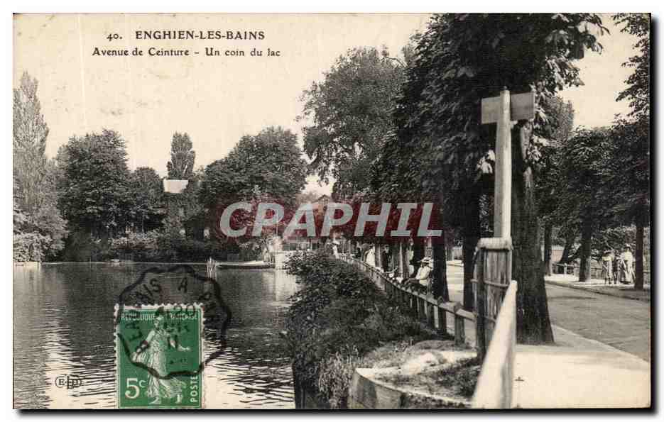 CPA Enghien Les Bains Avenue de Ceinture Un coin du Lac