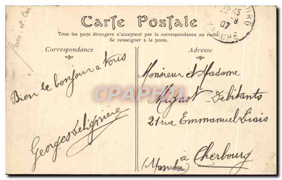 CPA Mery Sur Oise La Mairie et la Rue de Paris — Back