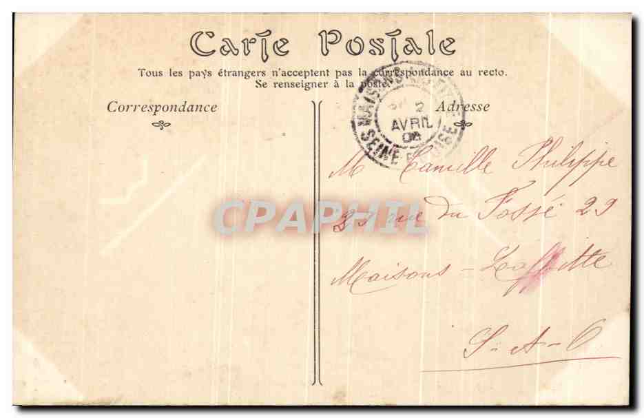 CPA Pontoise La Rue des Etannets — Back