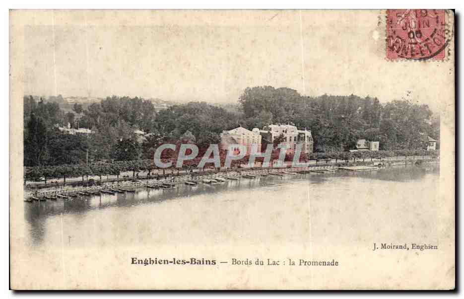Enghien-les-Bains — Bords du Lac : la Promenade — J. Moirand, Enghien