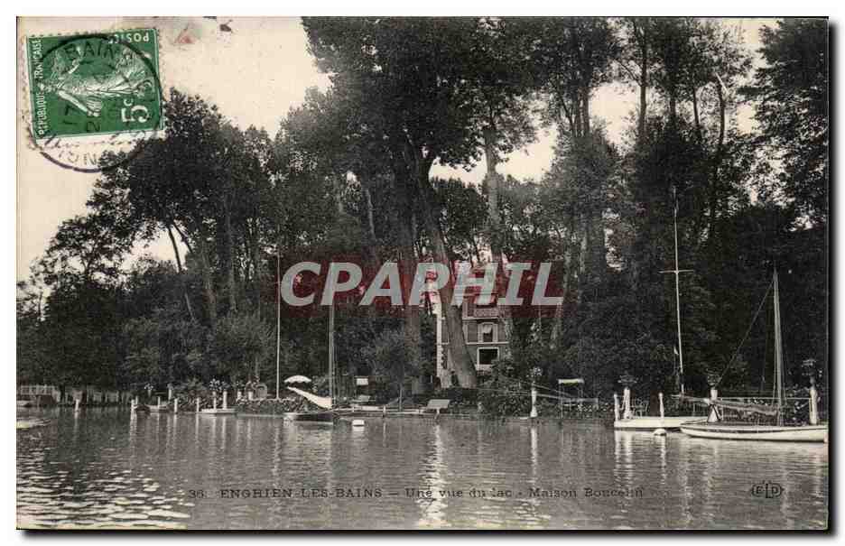 CPA Enghien Les Bains Une vue du Lac Maison Boucelin