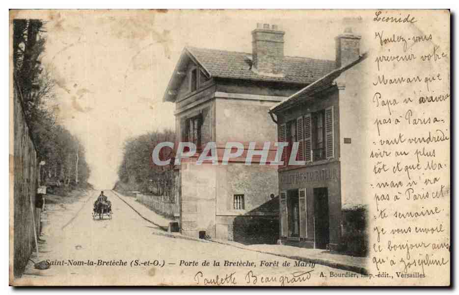 CPA Saint Nom la Breteche Porte de la Breteche Foret de Marily Gillet Restaurateur