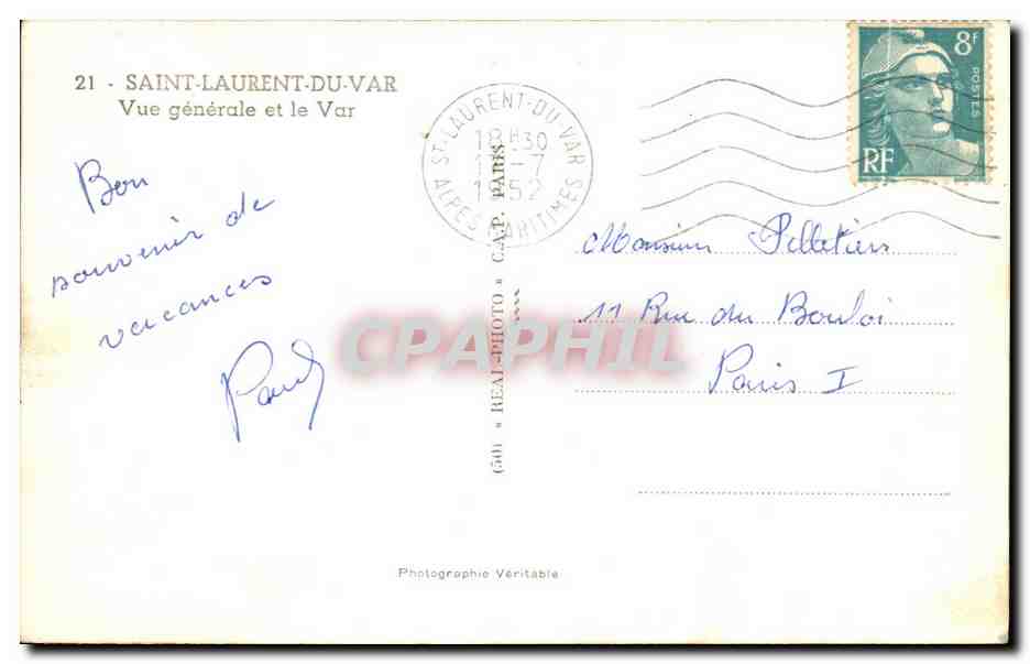 CPSM Saint Laurent Du Var Vue Generale et le Var — Rückseite