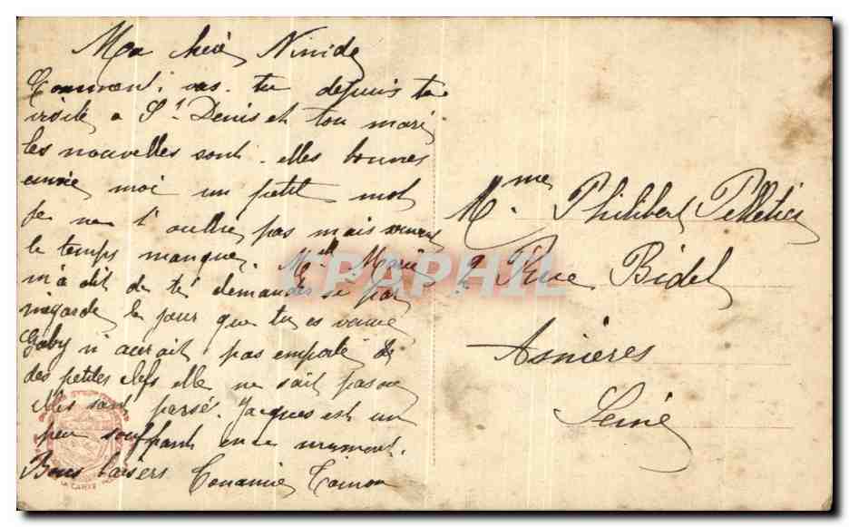 CPA Fantaisie Femme Enfant Militaria  — Rückseite
