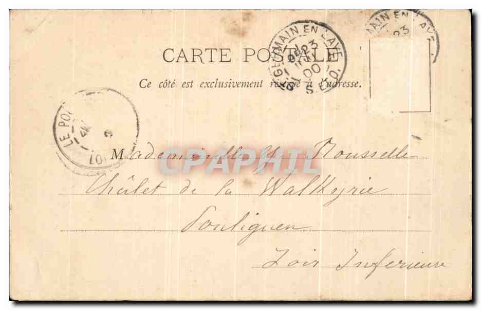 CPA St Germain En Laye Pavillon Louis XIV — Verso