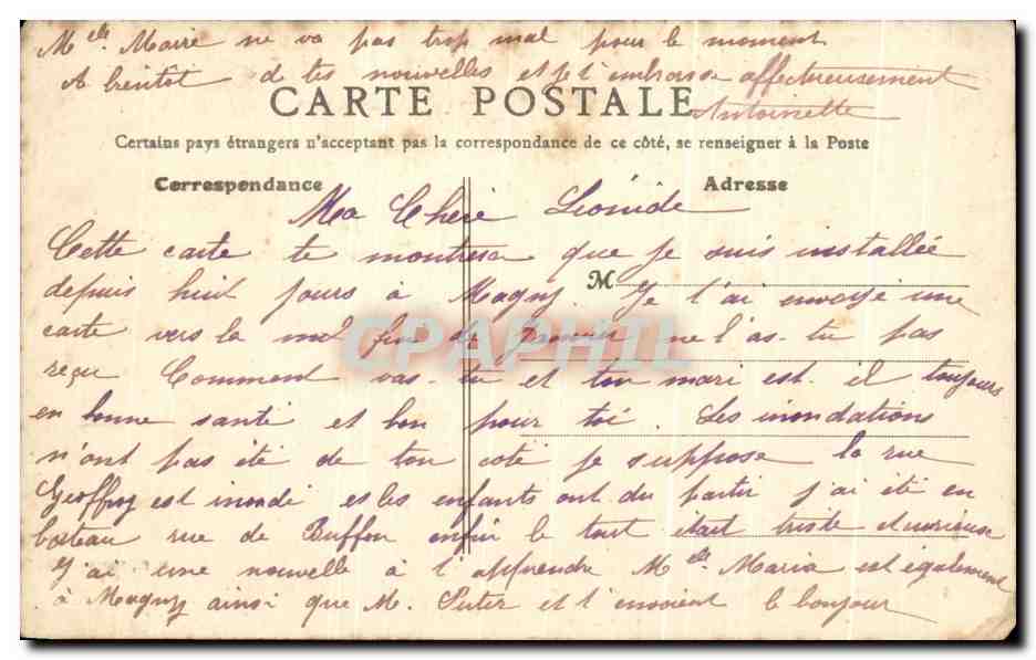 CPA Magny en Vexin Le lavoir — Rückseite