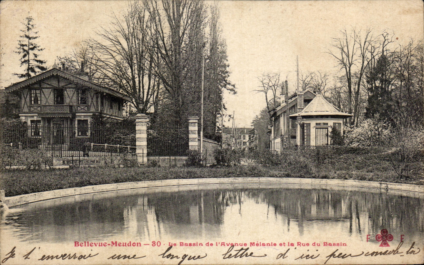 Bellevue-Meudon — Le Bassin de l'Avenue Mélanie et la Rue du Bassin — F. C. E.