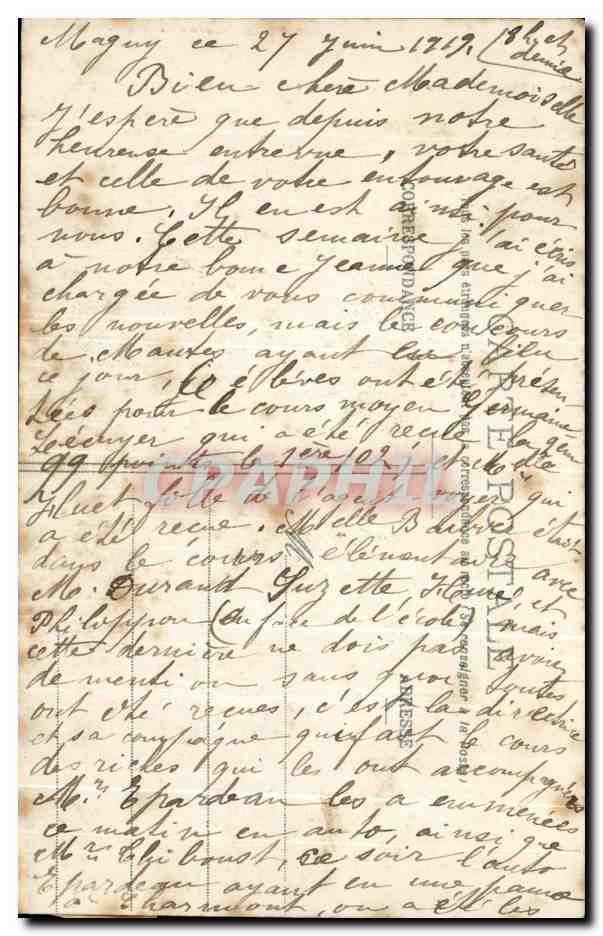 CPA Pontoise Eglise St Maclou Monument eleve a la Memoire de I'Abbe Drioux — Rückseite