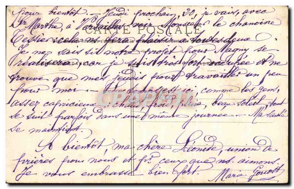 CPA Cussey Les Forges Portail de I'Eglise — Rückseite