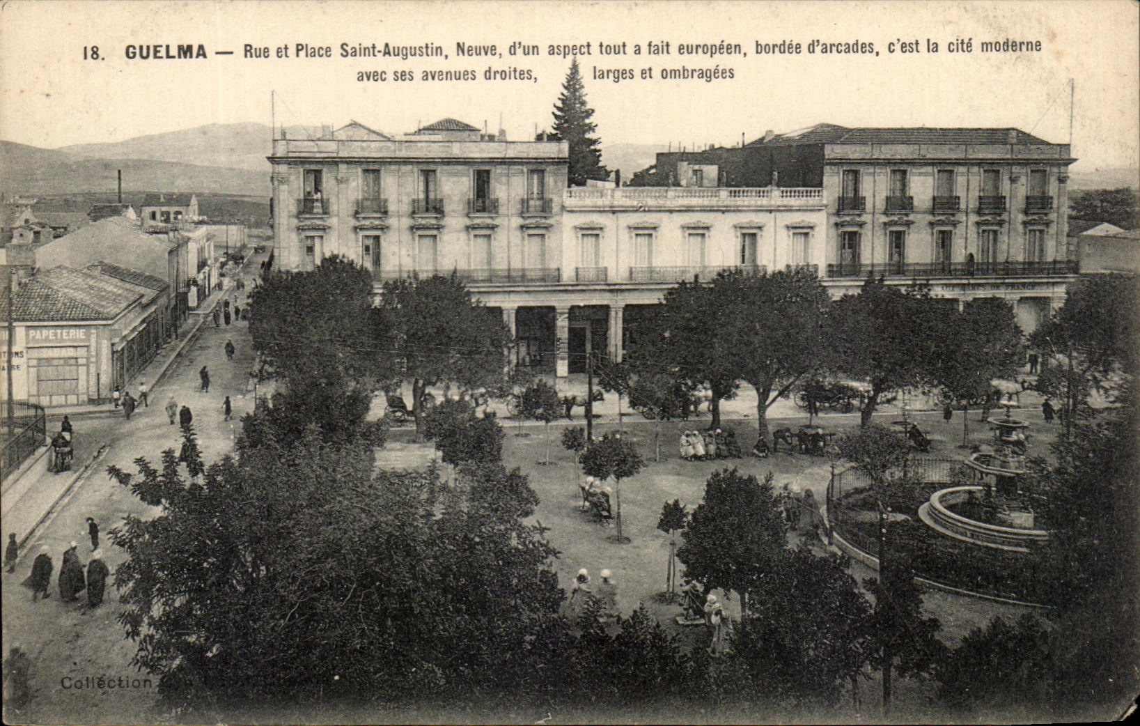 CPA Guelma Rue et Place Saint Augustin Algerie