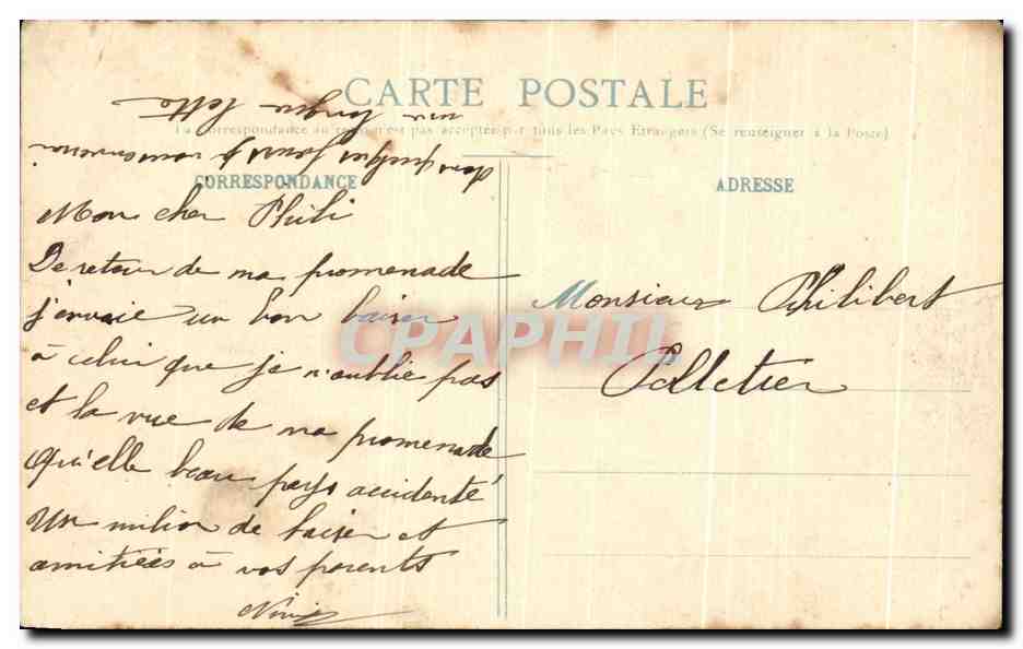 CPA Dordogne Environs de Sarlat St Cyprien Vue Generale — Verso