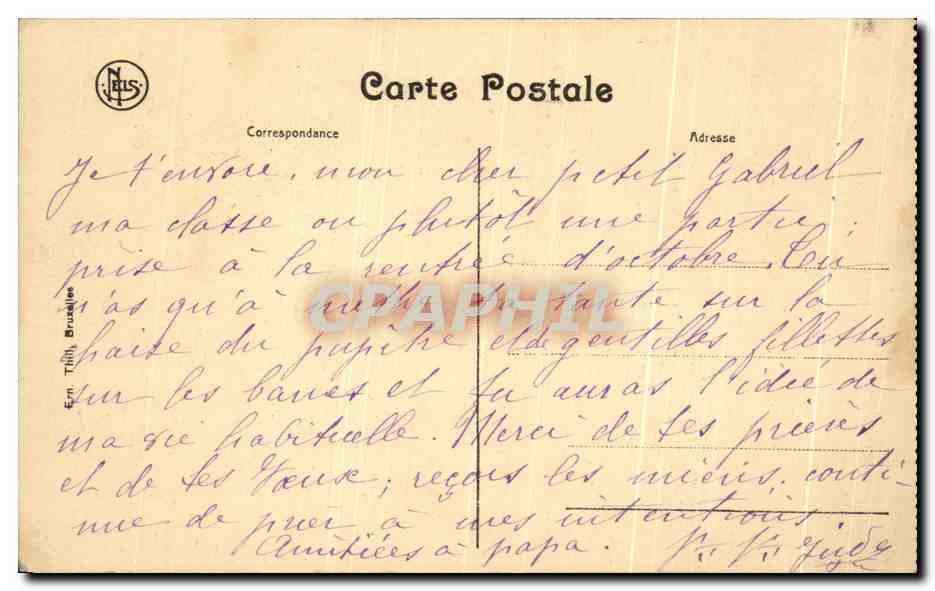 CPA Institut du Sauveur et de la Ste Vierge Bruxelles Chaussee de la Ninove Une classe — Back