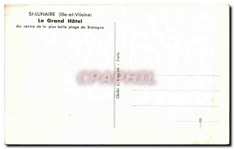 CPA St Lunaire Le Grand Hotel — Verso