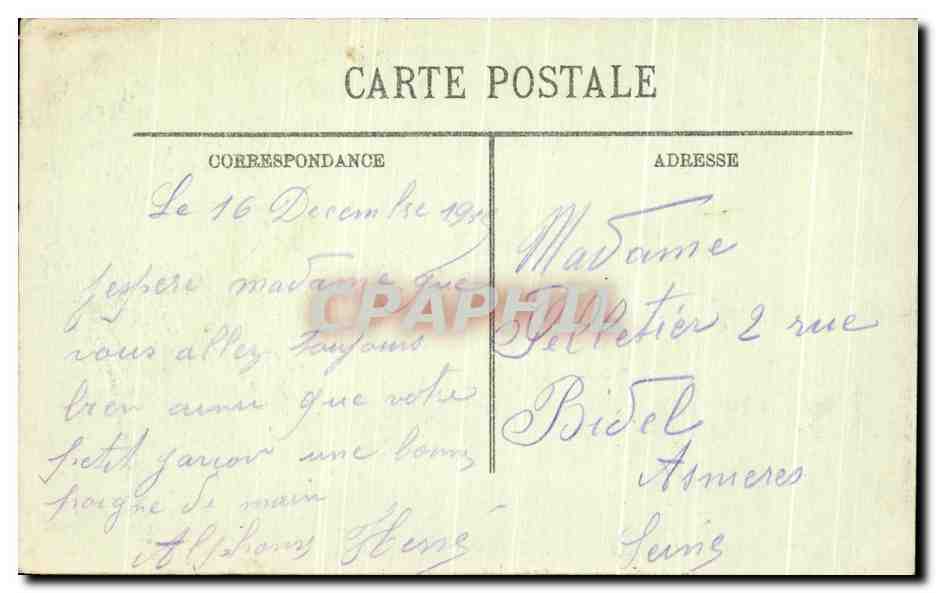 Forêt de Compiègne — Moulin de l'Ortille — LL. — N° 195 — Rückseite