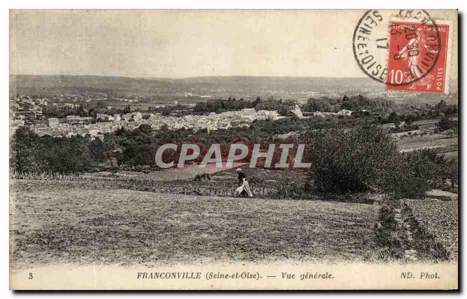 CPA Franconville Vue Generale Paysanne dans les champs