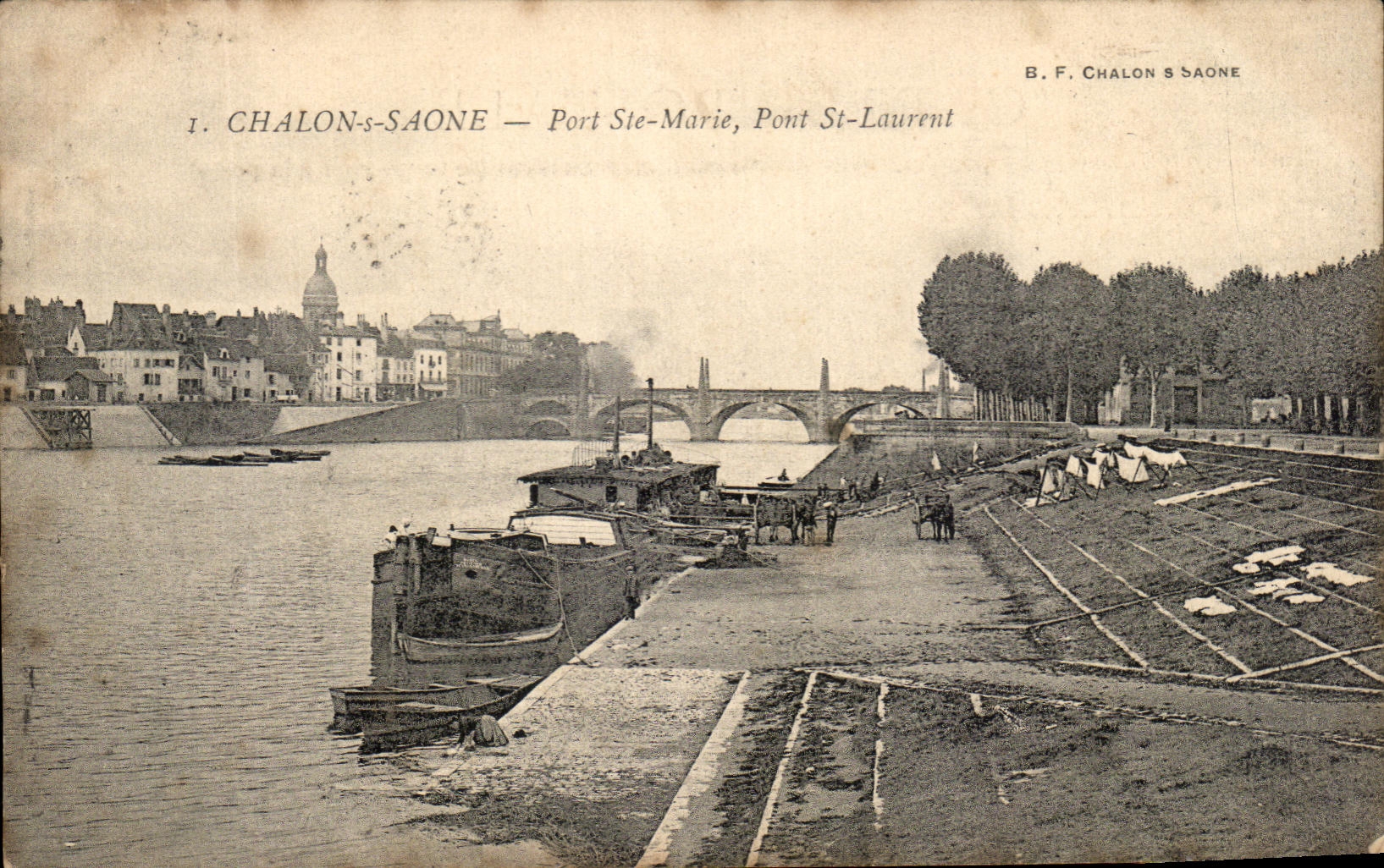 Chalon-sur-Saône — Port Ste-Marie, Pont St-Laurent — B. F. Chalon & Saône