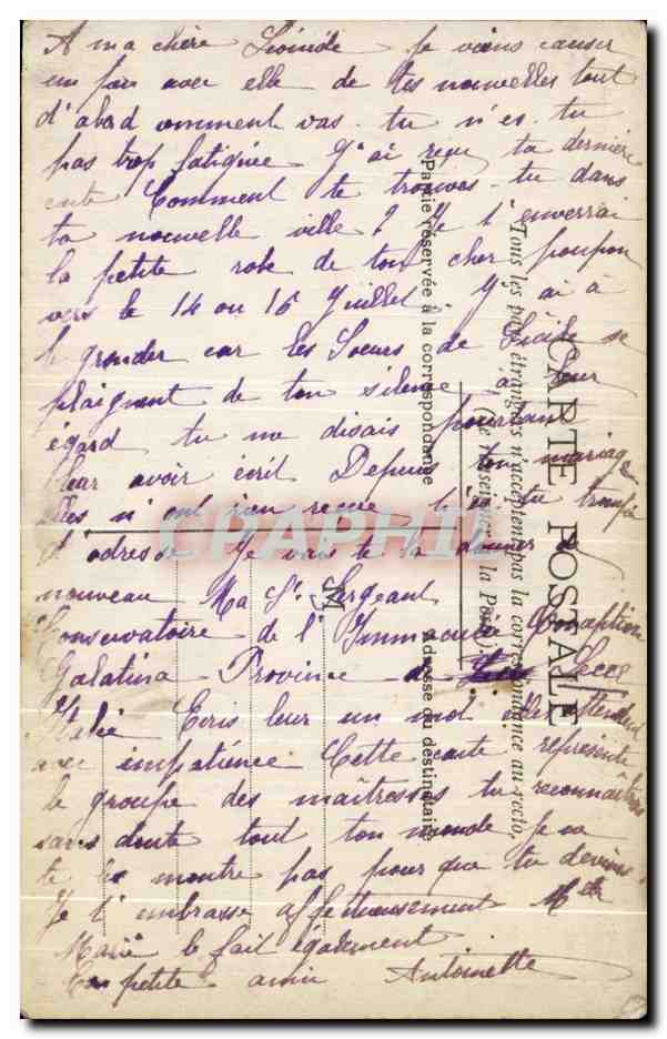 CARTE PHOTO Femmes Souvenir du 3 juillet  — Rückseite