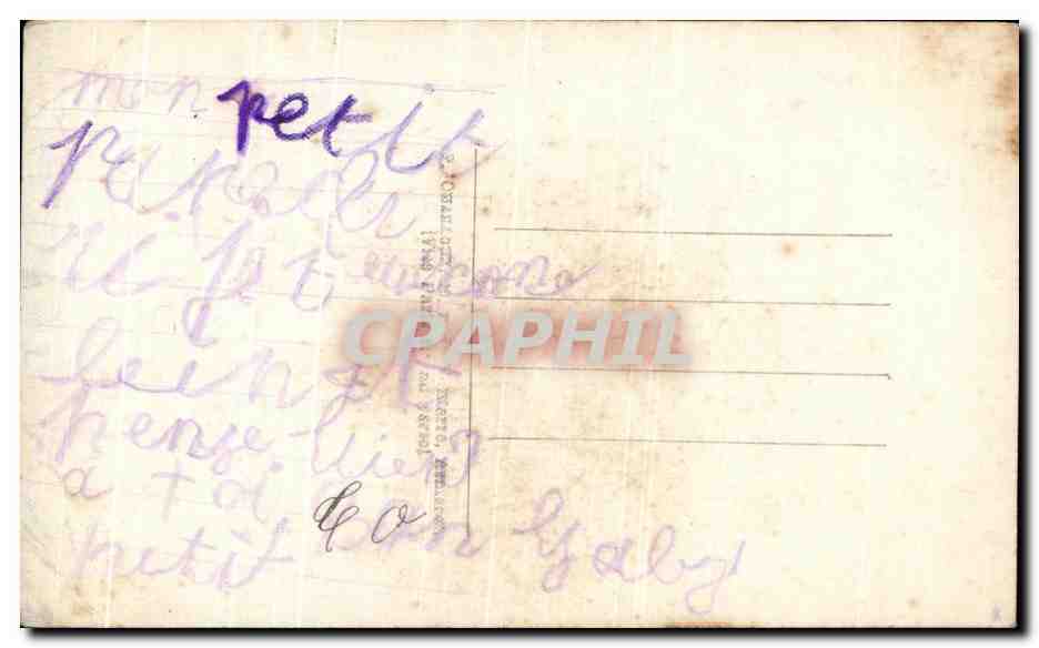 CPA Suzy Mon cher papa recois mes baisers les plus doux Enfant Militaria — Verso