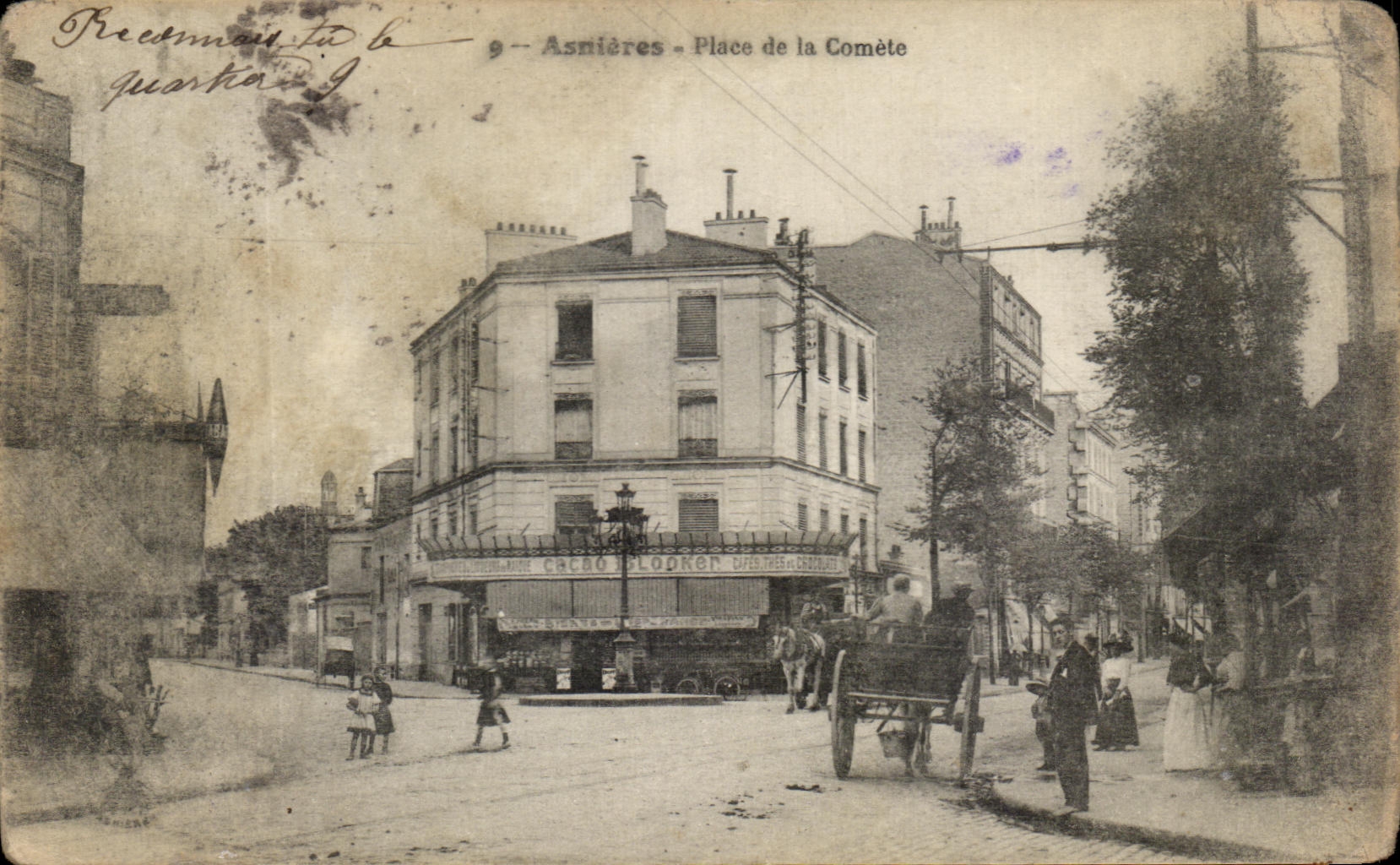 Antike Ansichtskarte Place de la Comete, Asnieres