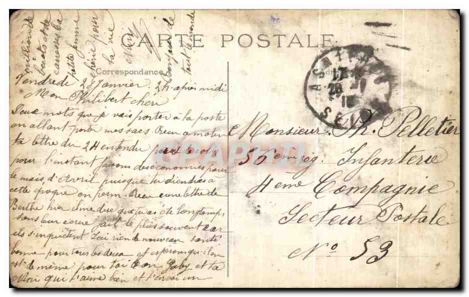 Antike Ansichtskarte Place de la Comete, Asnieres — Rückseite
