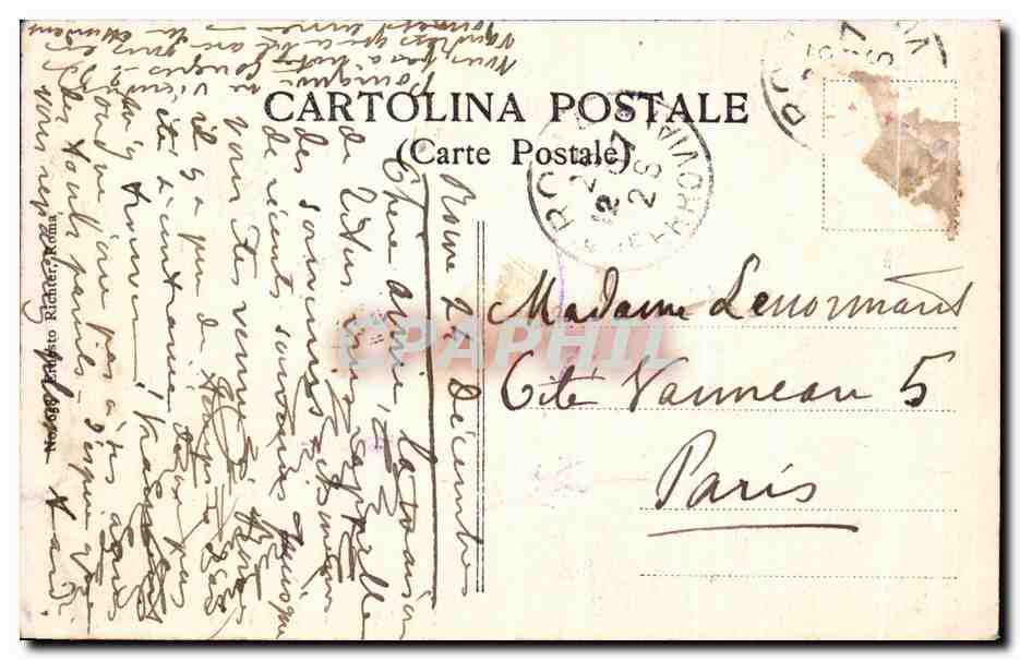 CPA Roma Casa di Tita stil palatino — Rückseite