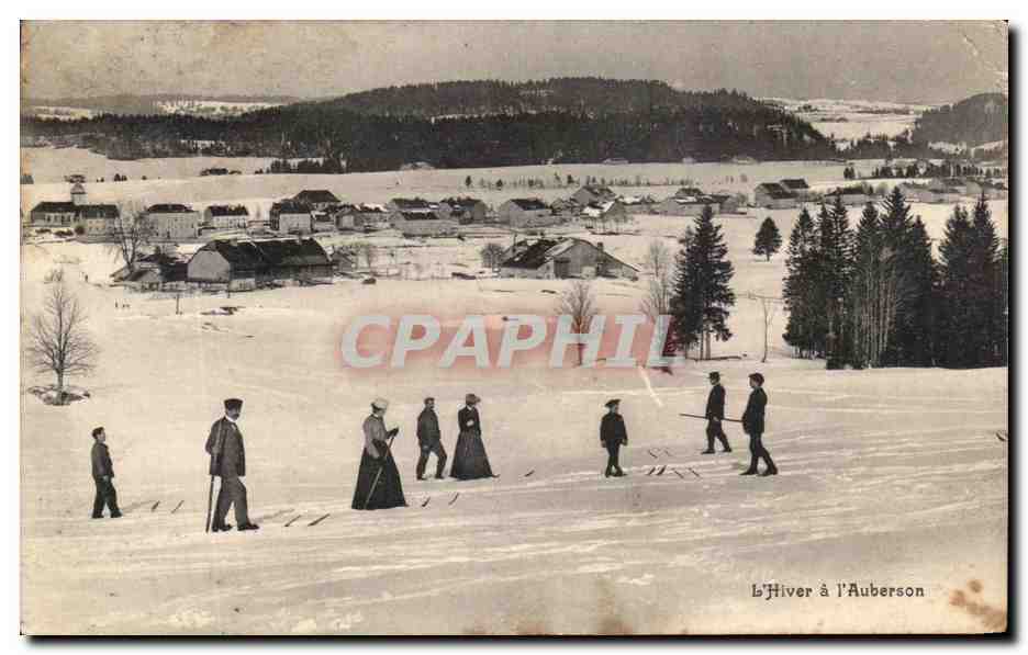 CPA L'Hiver a l'Auberson Ski Sports d'hivert